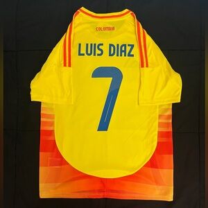 Luis Diaz Colombia #7 Home Soccer Jersey 2024 Copa America
